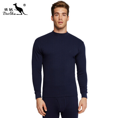 

Kangaroo DaiShu Qiuyi Qiuku Men&women couples cotton high collar thin section bottoming thermal underwear set black