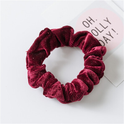 

New Fashion Luxury Soft Feel Velvet Hair Scrunchie Ponytail Donut Grip Loop Holder Stretchy Hair band for women