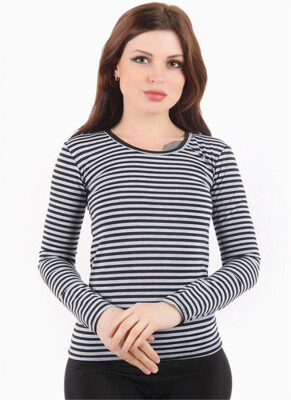 

Shirt women stripes high waist tight long-sleeved T-shirt tops Ships from Russia Delivery estimate 37 days