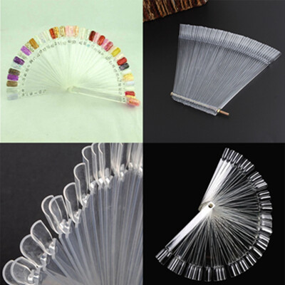 

Clear Nail Art Tips Board Sticks Polish Display Fan Practice Tool 50PCS