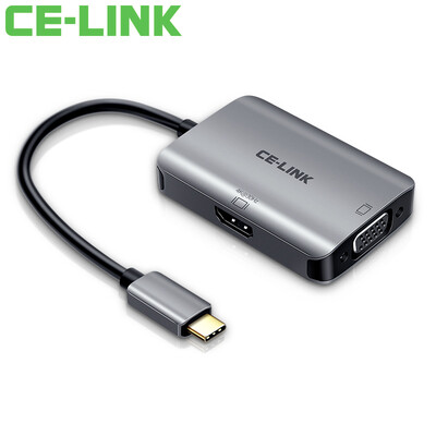 

CE-LINK Type-C to HDMIVGA adapter usb-c adapter Apple computer docking station projector converter gray 01 m 4543