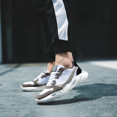

New mens casual shoes new sports shoes breathable flying woven cushion running shoes
