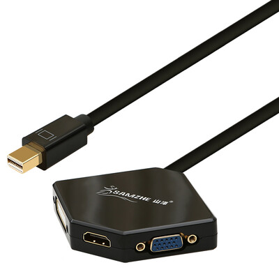 

Shanze SAMZHE FM-606 Mini DP to VGA HDMI DVI converter triple lightning interface TV projector conversion line 025 meters black