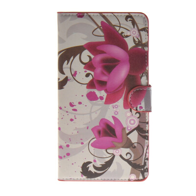 

MOONCASE Flower style Leather Side Flip Wallet Card Slot Stand Pouch Case Cover for Samsung Galaxy Mega 2 G750F