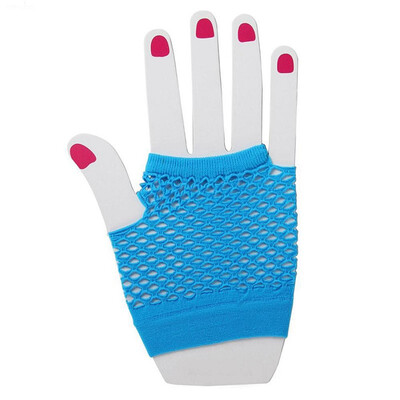 

MyMei NEW SHORT FISHNET FANCY DRESS FINGERLESS GLOVES NEON COLOURS FOR 80s DANCE TUTU