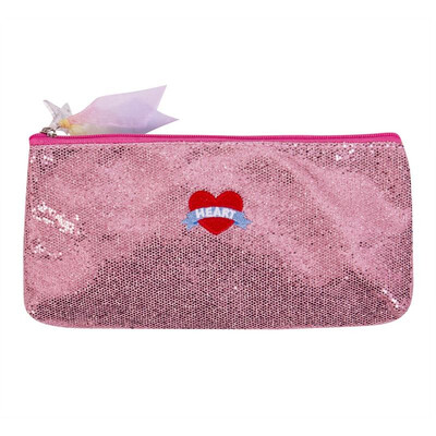

Cute Sequins Embroidery Student Pencil Case Makeup Pouch Cosmetic Pencil Bags