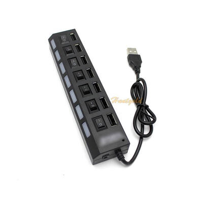 

USB 2.0 Привет-Speed ​​Расширение концентратор Кабельное расширения 7 Порты адаптер для портативных ПК GPS