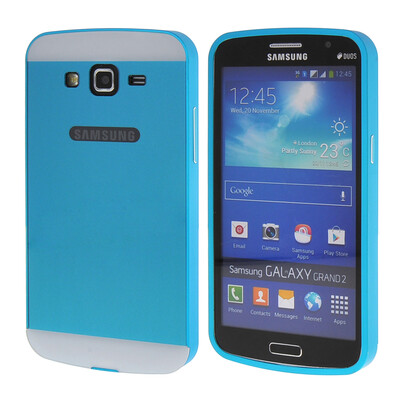 

MOONCASE Galaxy Grand 2 Случай 2 В 1 жесткий бампер вставить обложка чехол для Samsung Galaxy Grand2 G7106 синий