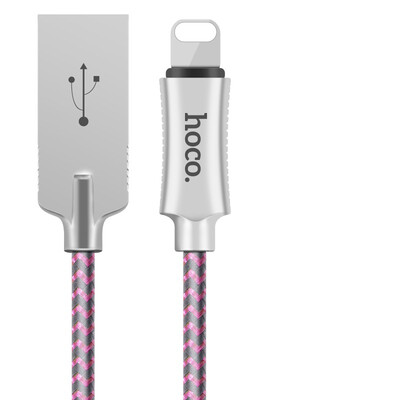 

HOCO Zinc Alloy Reflective Braid Charging Sync Data USB Cable for Apple Plug iPhone iPad 24A Fast Charger USB Wire