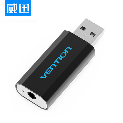 

VENTION USB external sound card free drive notebook desktop computer usb to 35mm audio interface to headset microphone converter black VAB-S15-B-LX
