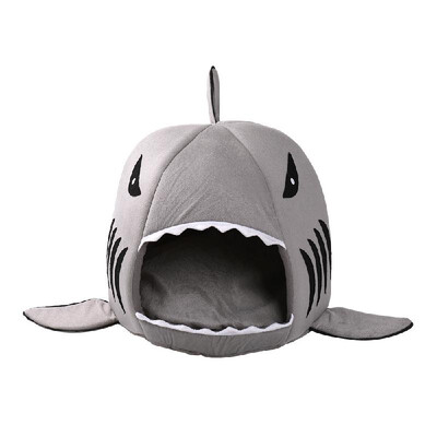 

Shark Shape Dual Purpose Soft Cotton Cats Dogs House And Pad Pet Supplies