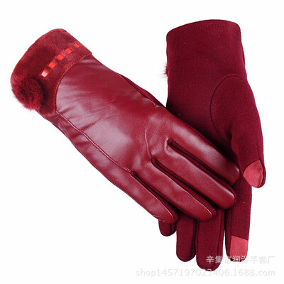 

Urban Winter Womens Warm Gloves Natural Sheepskin Making Outdoor Riding Play Mobile Phone 2018 New Discount Hot Sale
