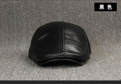 

Male Genuine leather Hat Adult Cowhide Leather Hats Mens Ear Protection Cap Male Winter Visor Caps New Year Gift B-7232