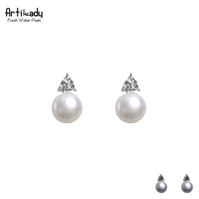 

Artilady Fashion Genuine Pearl stud Earrings pearl jewelry Natural Freshwater Pearl Earrings For Women Jewelry