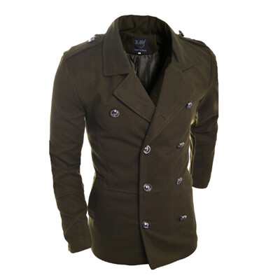 

Zogaa New Men's Wind Coat Fashion Double-breasted Slim