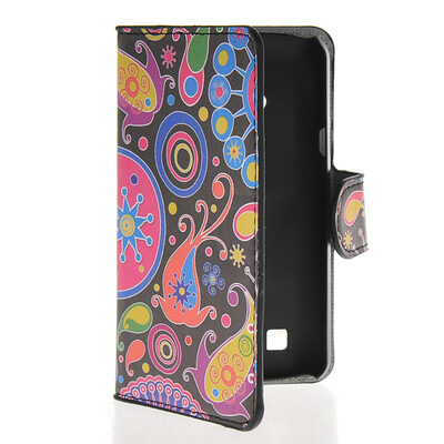 

MOONCASE Flower style Leather Side Flip Wallet Card Slot Stand Pouch чехол для LG L50