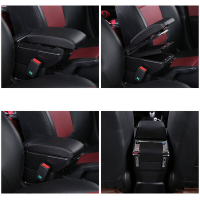 

Vtear For Kia Picanto armrest box USB Charging heighten Double layer central Store content cup holder ashtray accessories 14-18