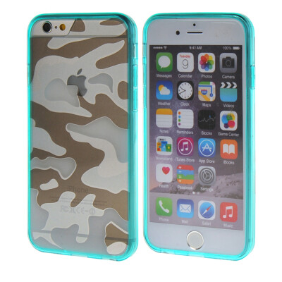 

MOONCASE Camouflage Style Soft Flexible Silicone Gel TPU Skin Shell Back Case Cover for Apple iPhone 6 ( 4.7 inch ) Azure