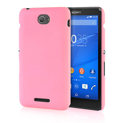 

MOONCASE Hard Rubberized Rubber Coating Devise Back ЧЕХОЛ ДЛЯ Sony Xperia E4 Pink