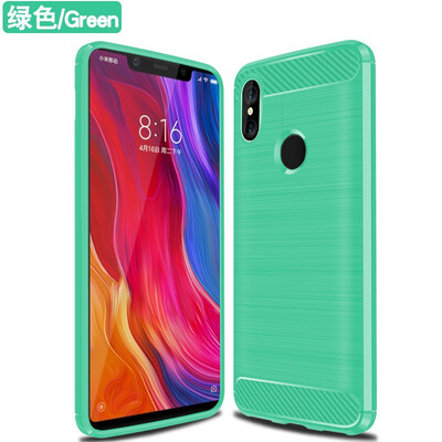 

Fivice XIAOMI Redmi MI 8 case Brushed carbon fiber silicone anti-fall soft shell phone case