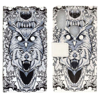 

MOONCASE BQ Aquaris X2 Pro Painted Leather Case - White Wolf