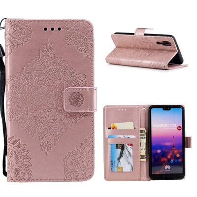 

MOONCASE Huawei P20 Blue&White Porcelain Embossed Leather Case - Rose Gold