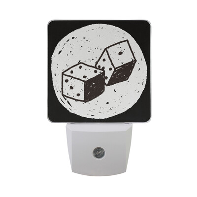 

ALAZA LED Night Light With Smart Dusk To Dawn SensorCartoon Dices Green Background Plug In Night Light