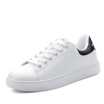 

2018 autumn new authentic couple small white shoes Korean version of the wild casual student shoes leather waterproof shoes