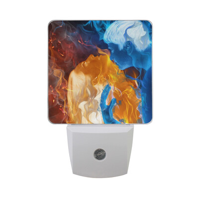 

ALAZA Valentines Day LED Night Light With Smart Dusk To Dawn SensorFlaming Heart Red Plug In Night Light