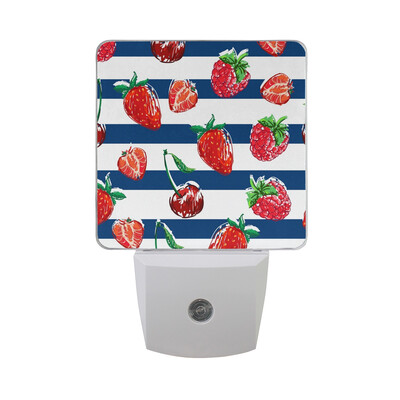 

ALAZA LED Night Light With Smart Dusk To Dawn SensorWild Strawberry Fruit Plug In Night Light