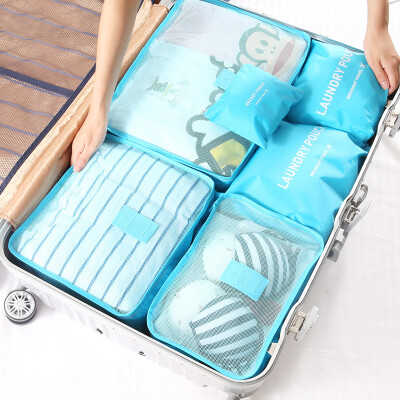 

Lizi accommodation bag 6 sets of waterproof travel package package travel blue