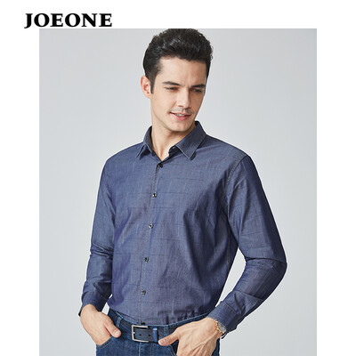

JIUONE shirt long sleeve mens 2018 autumn new mens business casual shirt men 46 dark gray JC384142T
