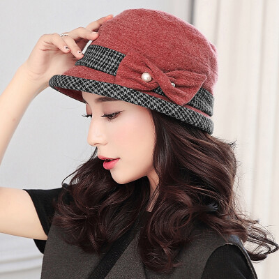 

Lan Shi rain hat female autumn&winter curling small hat female cotton British beret cap M0521 jujube red