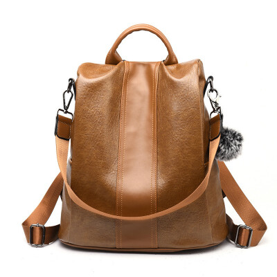 

SMOOZA Retro Women Leather Backpack College Preppy School Bag for Student Laptop Girls Ladies Daily Back Pack Shop Trip