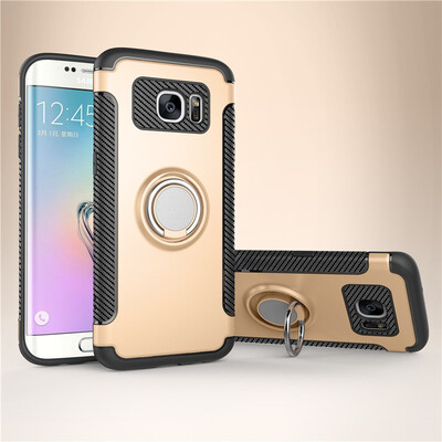 

Fecoprior Back Cover For Samsung Galaxy S7 Case Car Holder Stand Hard PC Silicon Ring Suction Bracket Celulars