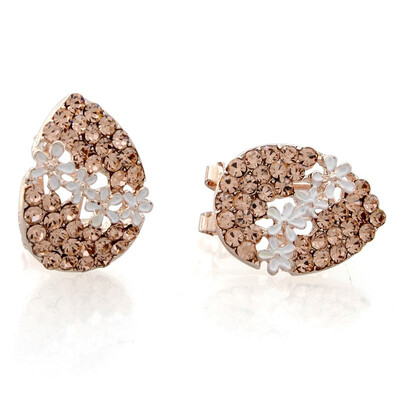 

Womens Mini Shine Rhinestone Exquisite Ear Studs Earring Cute European Hot DROP WHITE FLOWER