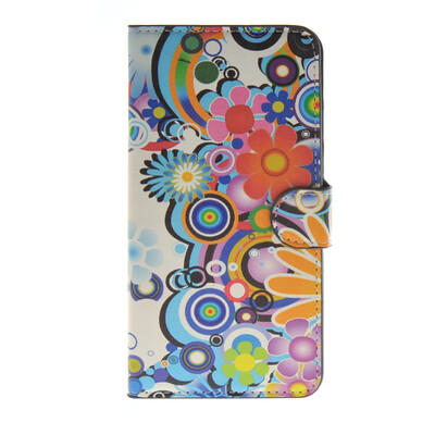 

MOONCASE Flower style Leather Side Flip Wallet Card Slot Stand Pouch Case Cover for Samsung Galaxy E7