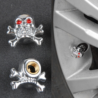 

Cool Universal Car Truck Bike "Skull" Tire air Valve Stem Caps Wheel Rims