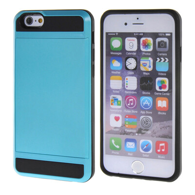 

MOONCASE ЧЕХОЛ ДЛЯ iPhone 6 / 6S (4.7") Soft Silicone Gel TPU Skin With Card Holder Protective Blue