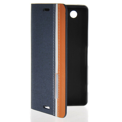 

MOONCASE Business style Leather Side Flip Wallet Card Slot Pouch Stand Back чехол для Sony Xperia Z3 Mini Sapphire