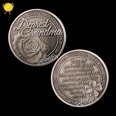 

Antique silver Rose Commemorative Coin Romantic Valentines day gift You deserve all the happiness in the word