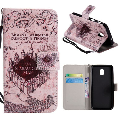 

MOONCASE Samsung Galaxy J4 Kathu Painted Leather Case - Castle