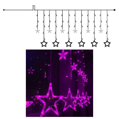 

2019 New Party Decoration 108 Bulbs LED 25M Indoor Outdoor Party Christmas Tree Garden Yard Fence Lamp Holiday Pentacle Curtain