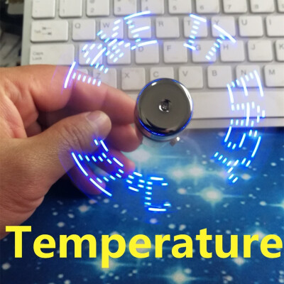 

Temperature display USB fans creative gift with LED night Light Cool Gadget temperature display dropship