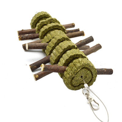 

Pet easy to grow molar stick hamster rabbit Chinchilla squirrel Dutch pig molar stone pet molar toy supplies apple branch grass cake grinding bite string