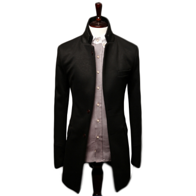 

Zogaa Autumn And Winter Mens Suit Double Splice Leather Collar