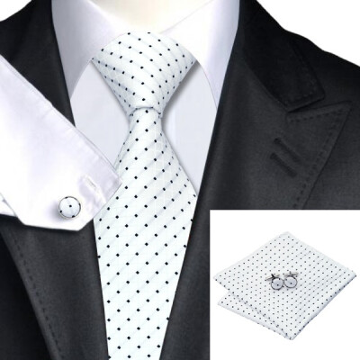 

2016 New Hot selling Vogue Men Silk Tie Set High Quality 100% Silk Necktie Handkerchief Cufflink Set for Formal Wedding Party