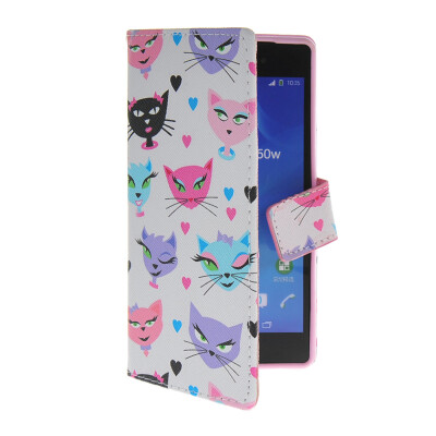 

MOONCASE Pattern Style Leather Side Flip Wallet Card Slot Pouch Stand Shell Back ЧЕХОЛ ДЛЯ Sony Xperia Z2