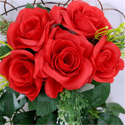 

Artificial flower whiteredbrownrose redpurplepink rose wall hanging flower wedding decoration flowers