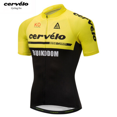 

UCI World Tour 2018 pro team Cervelo summer breathable short sleeve cycling jersey mtb bike clothing bicycle top shirt